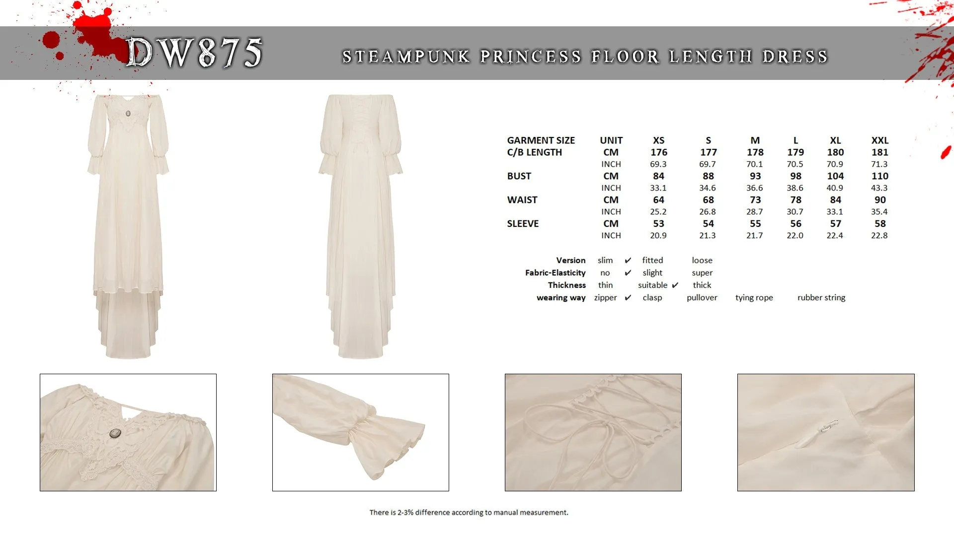 Steampunk princess floor length dress DW875
