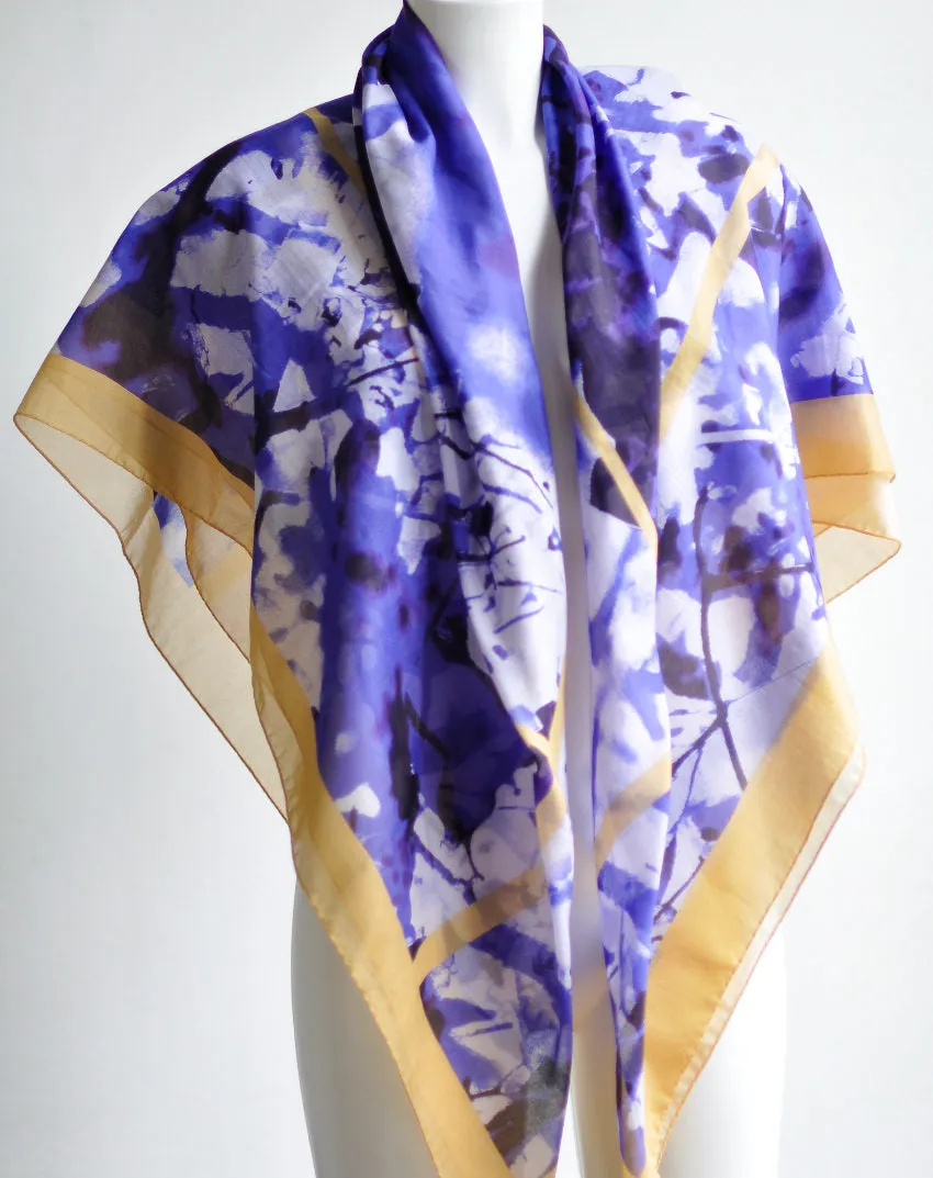 Summer Branches Oversized Cotton & Silk Shawl
