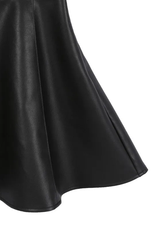 TEEK - Black Vegan Leather Bustier Dress