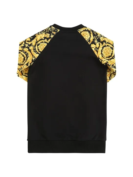Versace   Barocco print cotton sweat dress w/logo 