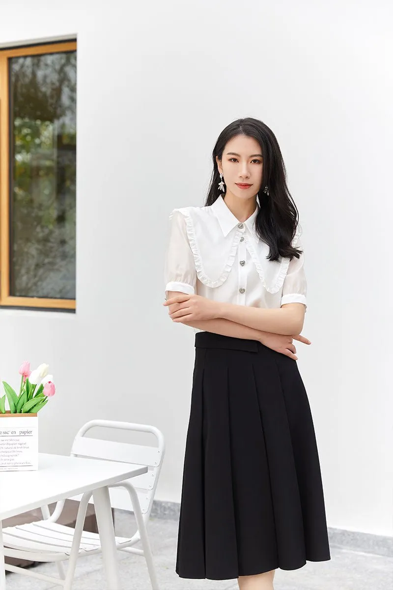 White Big Lace Collar T-shirt